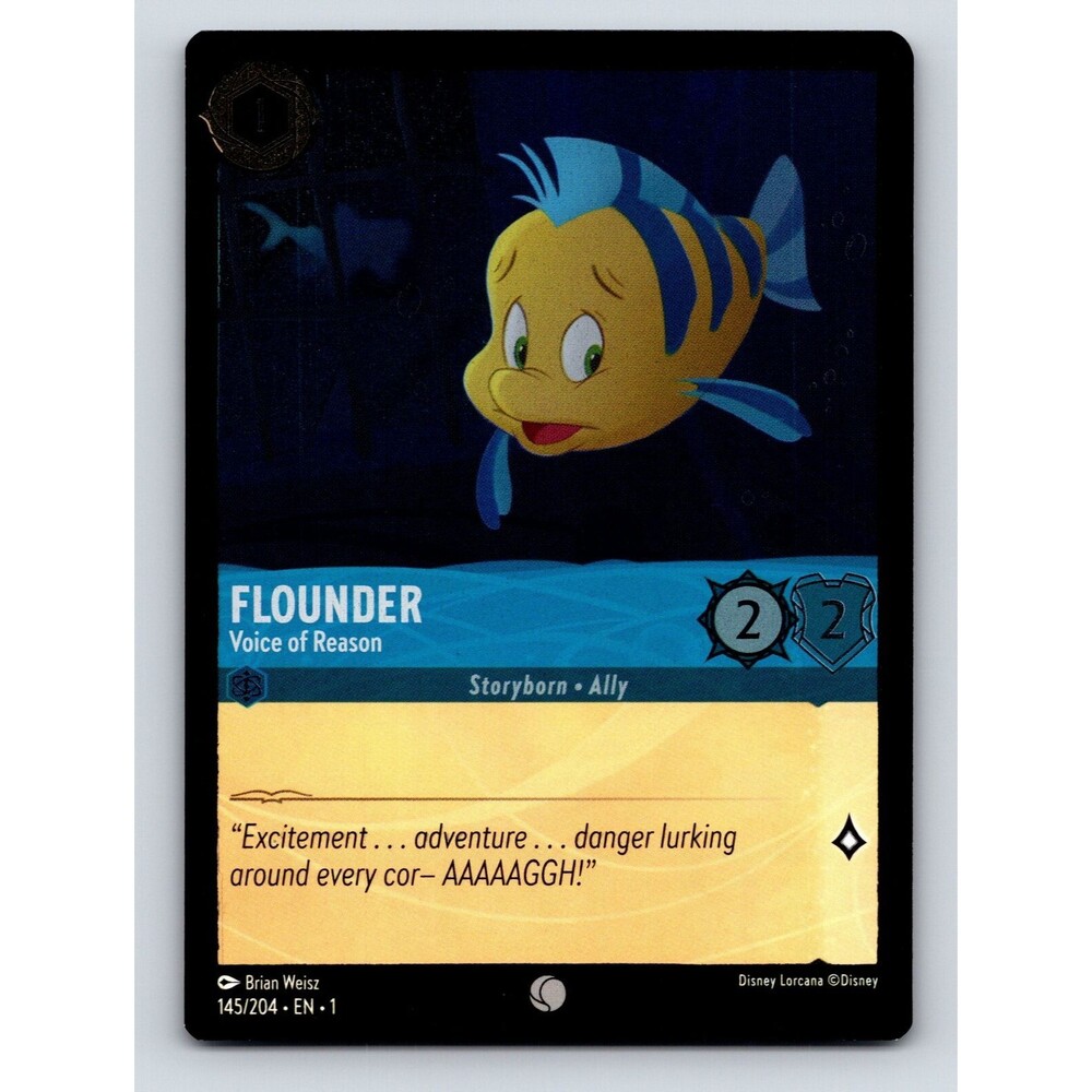 Basic Flounder Voice Of Reason Power Ally Rare Yellow Disney Lorcana